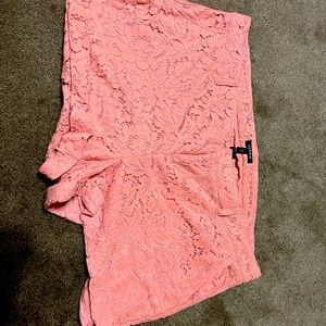Torrid pink lace shorts